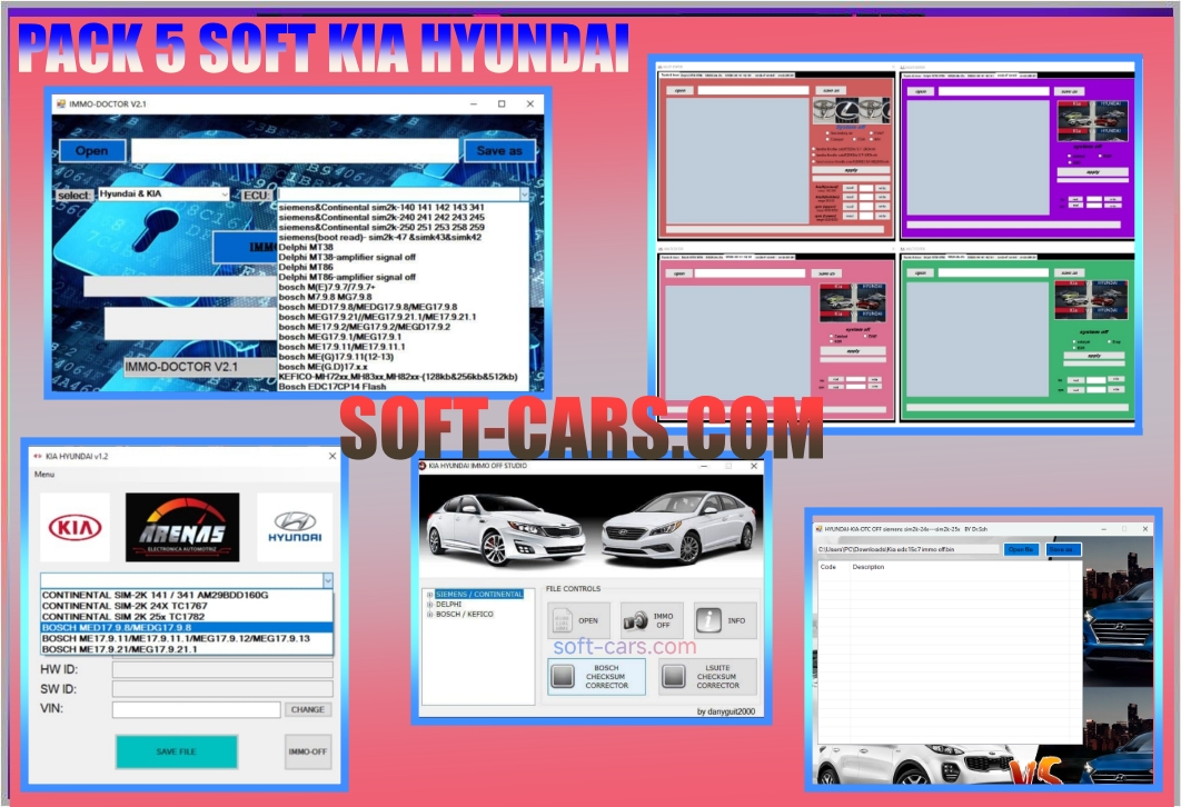 Kia Hyundai Pack 5 Softwares